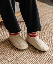 FRUIT OF THE LOOM フルーツオブザルーム 内ボアリンクススリッパ/リンクス編みワンポイントロゴ室内用スリッパ 15461