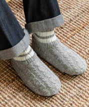 FRUIT OF THE LOOM フルーツオブザルーム 内ボアリンクススリッパ/リンクス編みワンポイントロゴ室内用スリッパ 15461