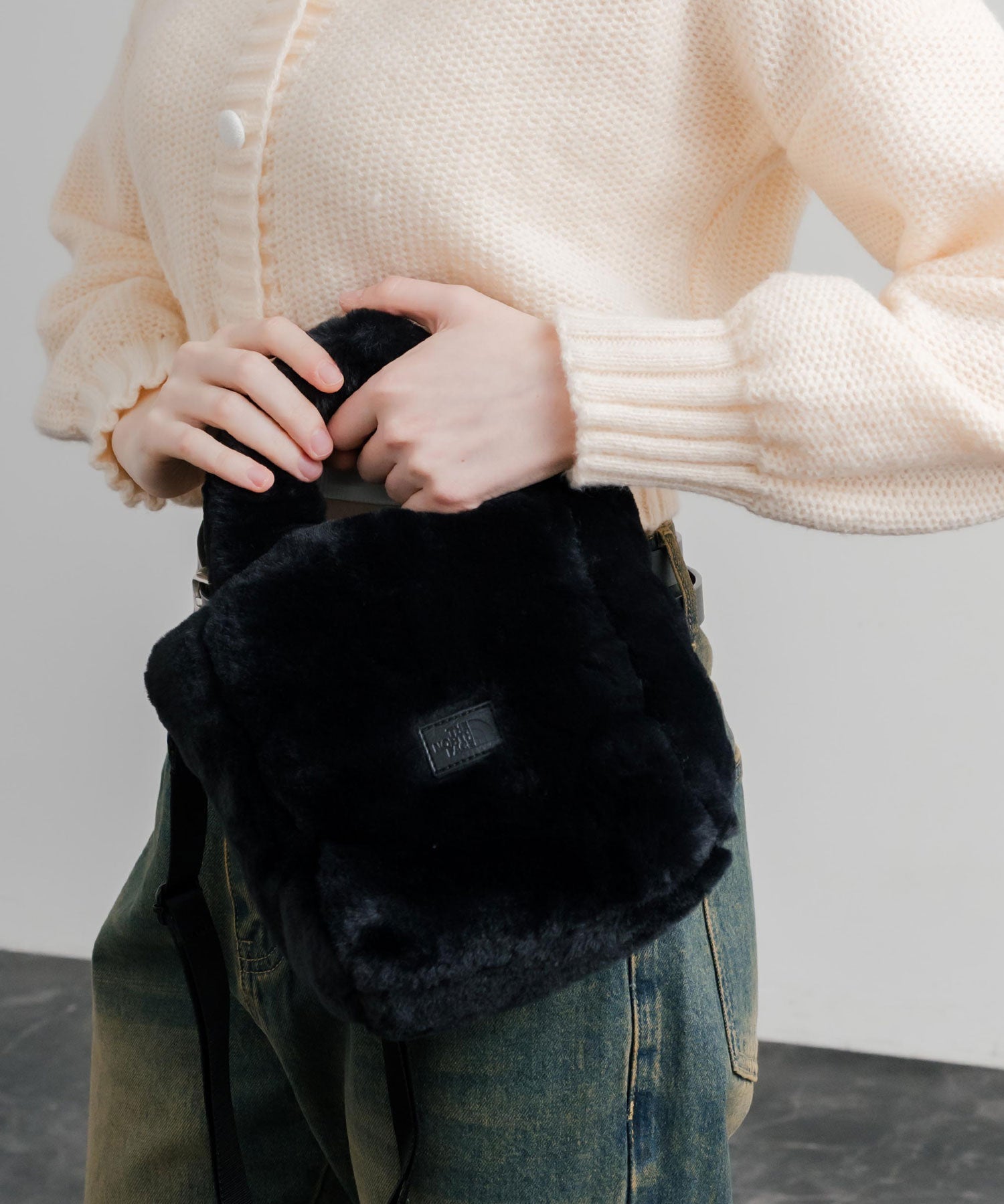 日本未展開モデル THE NORTH FACE ザ・ノースフェイス WHITE LABEL ホワイトレーベル PLUMPY TOTE BAG MINI FUR/2WAYミニバッグ 15469