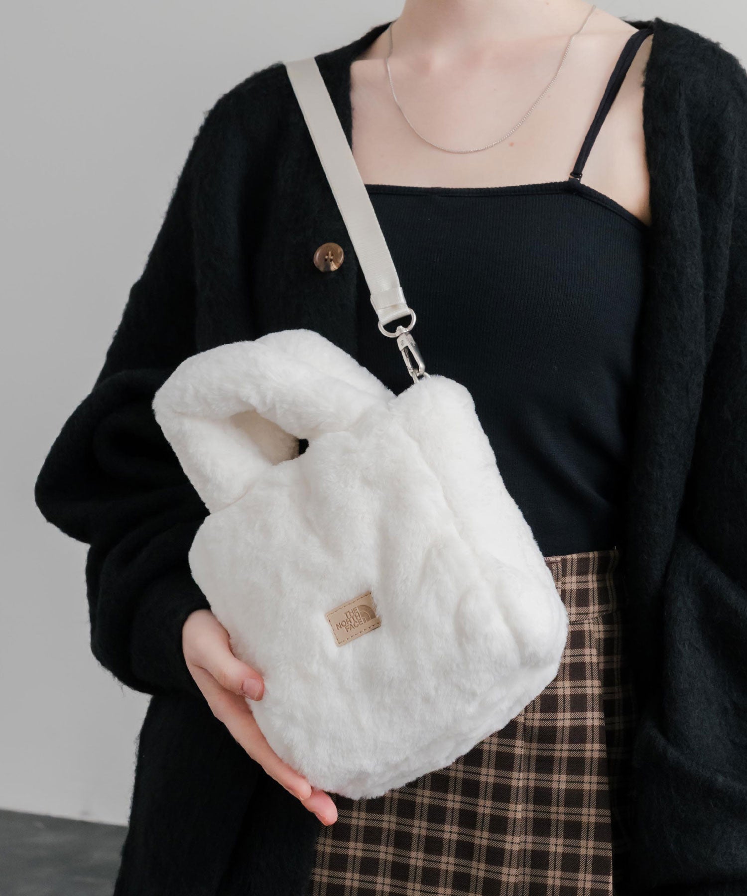 日本未展開モデル THE NORTH FACE ザ・ノースフェイス WHITE LABEL ホワイトレーベル PLUMPY TOTE BAG MINI FUR/2WAYミニバッグ 15469