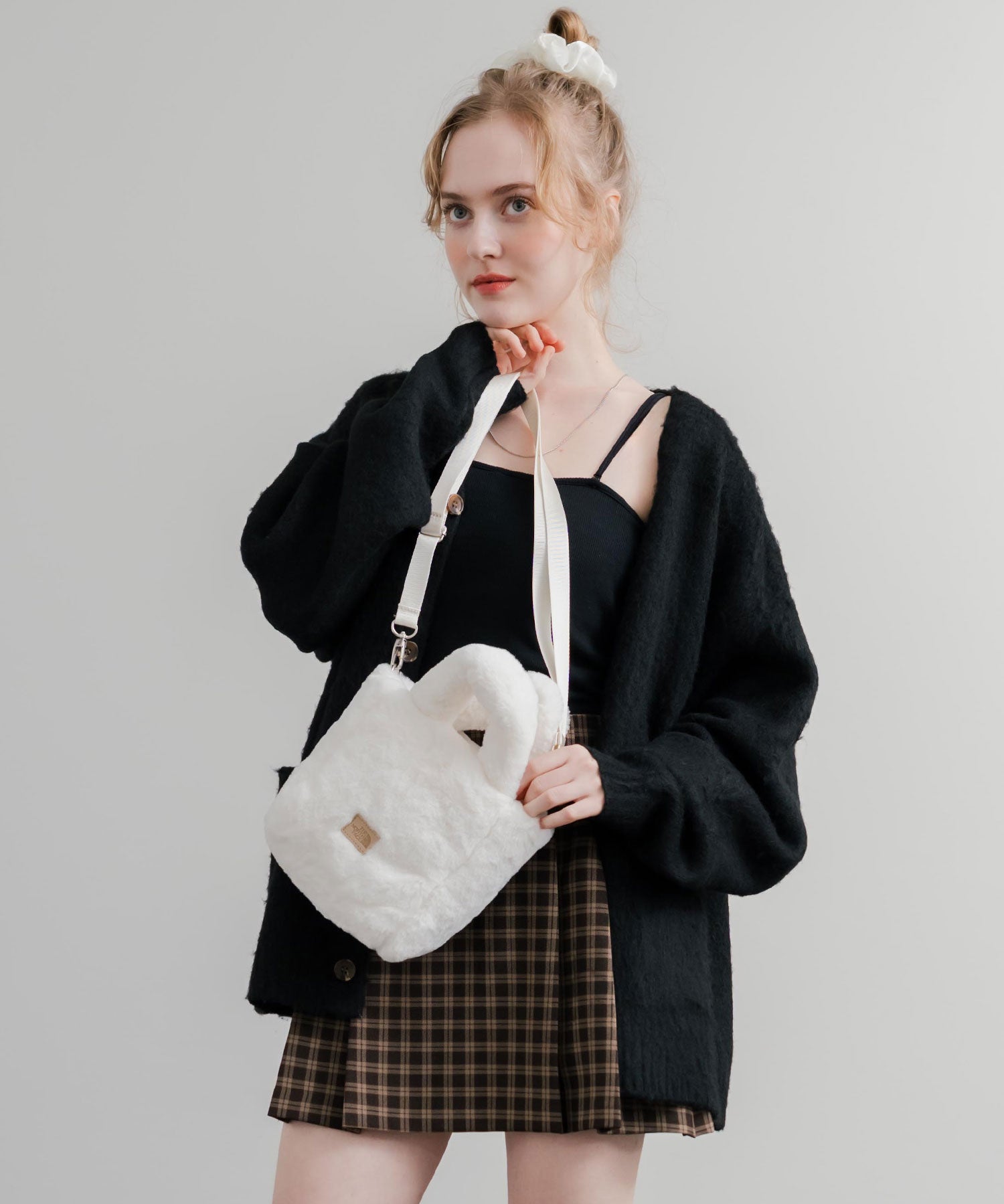 日本未展開モデル THE NORTH FACE ザ・ノースフェイス WHITE LABEL ホワイトレーベル PLUMPY TOTE BAG MINI FUR/2WAYミニバッグ 15469