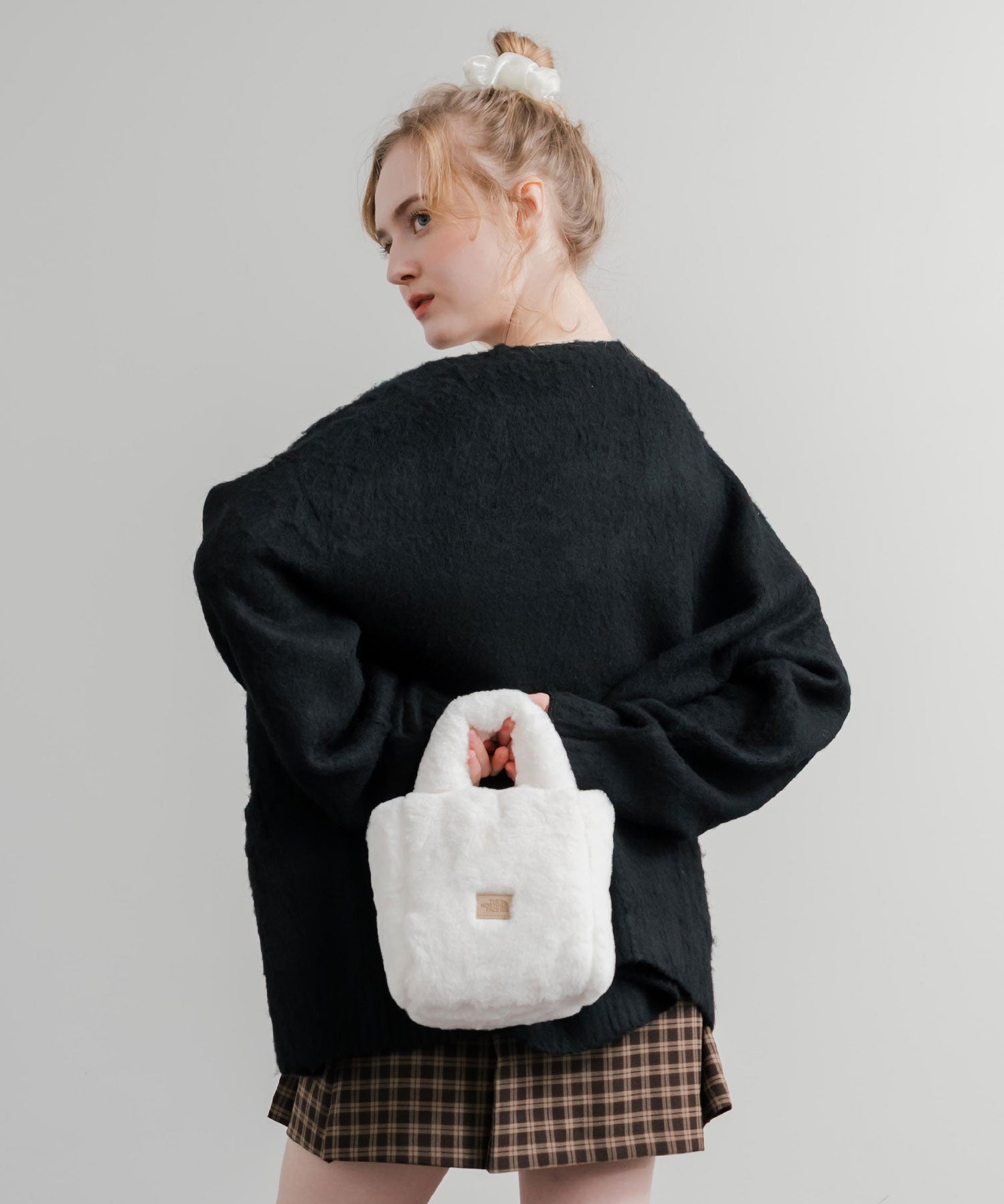 日本未展開モデル THE NORTH FACE ザ・ノースフェイス WHITE LABEL ホワイトレーベル PLUMPY TOTE BAG MINI FUR/2WAYミニバッグ 15469