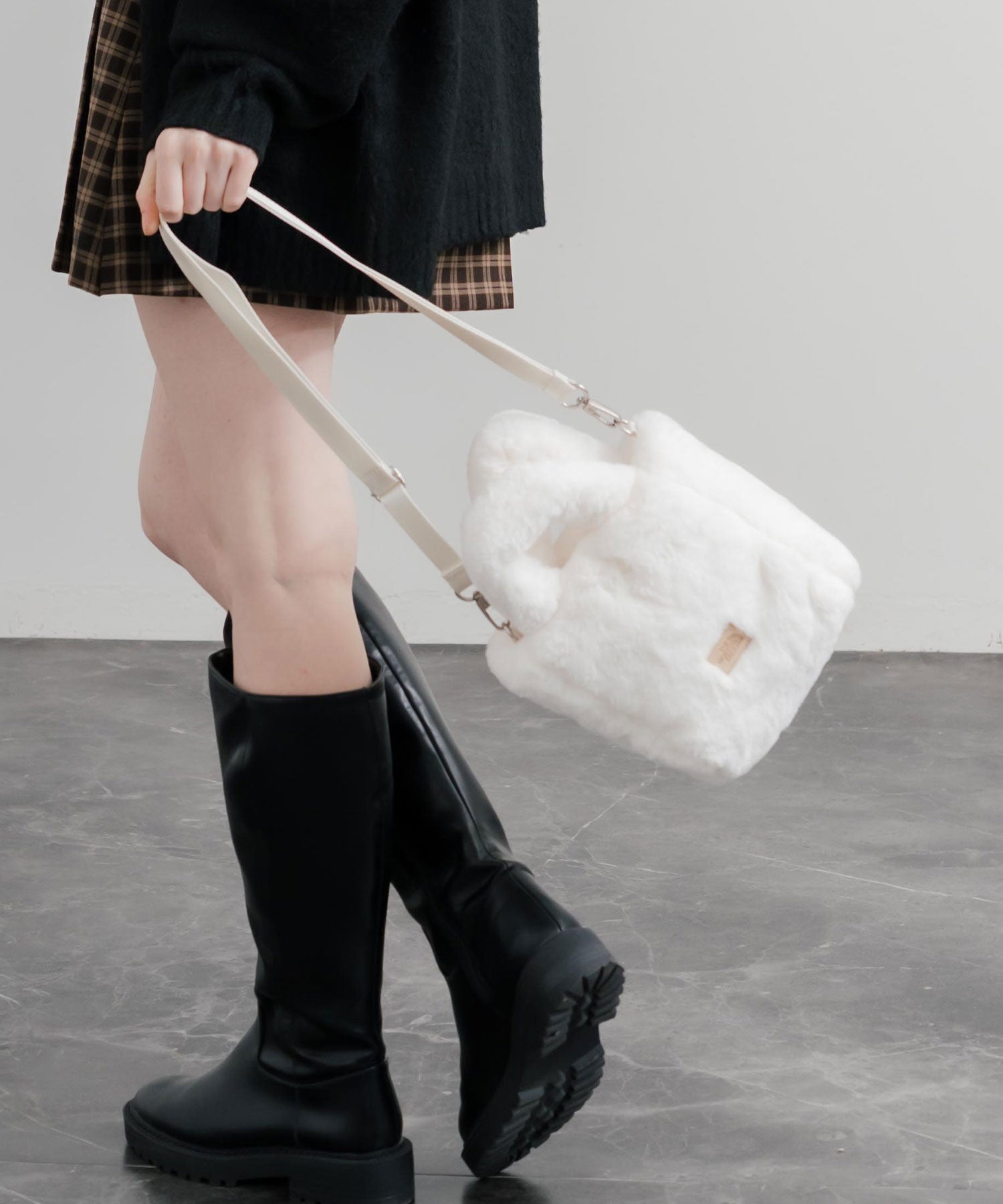 日本未展開モデル THE NORTH FACE ザ・ノースフェイス WHITE LABEL ホワイトレーベル PLUMPY TOTE BAG MINI FUR/2WAYミニバッグ 15469