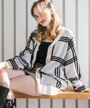 新色追加 接触冷感 UVカット 無地/アーガイル柄/チェック柄 オーバーサイズハイゲージVネックサマーニット長袖カーディガン 15471