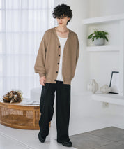 新色追加 接触冷感 UVカット 無地/アーガイル柄/チェック柄 オーバーサイズハイゲージVネックサマーニット長袖カーディガン 15471