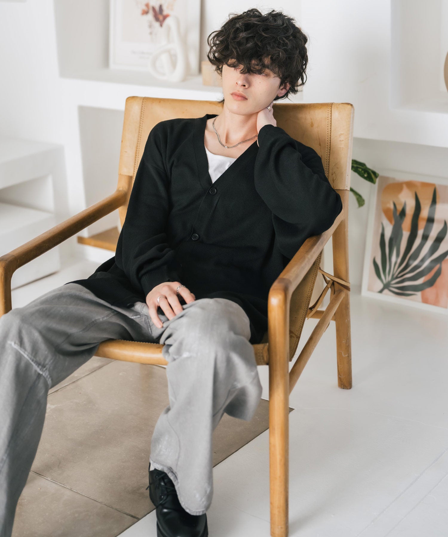 新色追加 接触冷感 UVカット 無地/アーガイル柄/チェック柄 オーバーサイズハイゲージVネックサマーニット長袖カーディガン 15471