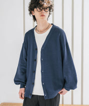 新色追加 接触冷感 UVカット 無地/アーガイル柄/チェック柄 オーバーサイズハイゲージVネックサマーニット長袖カーディガン 15471