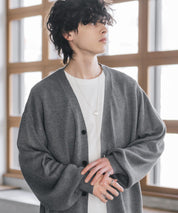 新色追加 接触冷感 UVカット 無地/アーガイル柄/チェック柄 オーバーサイズハイゲージVネックサマーニット長袖カーディガン 15471