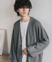 新色追加 接触冷感 UVカット 無地/アーガイル柄/チェック柄 オーバーサイズハイゲージVネックサマーニット長袖カーディガン 15471