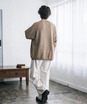 接触冷感 オーバーサイズVネックハイゲージ半袖サマーニットカーディガン 15472