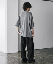 接触冷感 オーバーサイズVネックハイゲージ半袖サマーニットカーディガン 15472