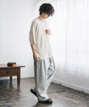 接触冷感 オーバーサイズVネックハイゲージ半袖サマーニットカーディガン 15472