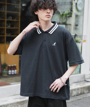 新色追加 KANGOL カンゴール 別注コラボ 接触冷感鹿の子ワンポイント刺繍半袖ポロシャツ 15473
