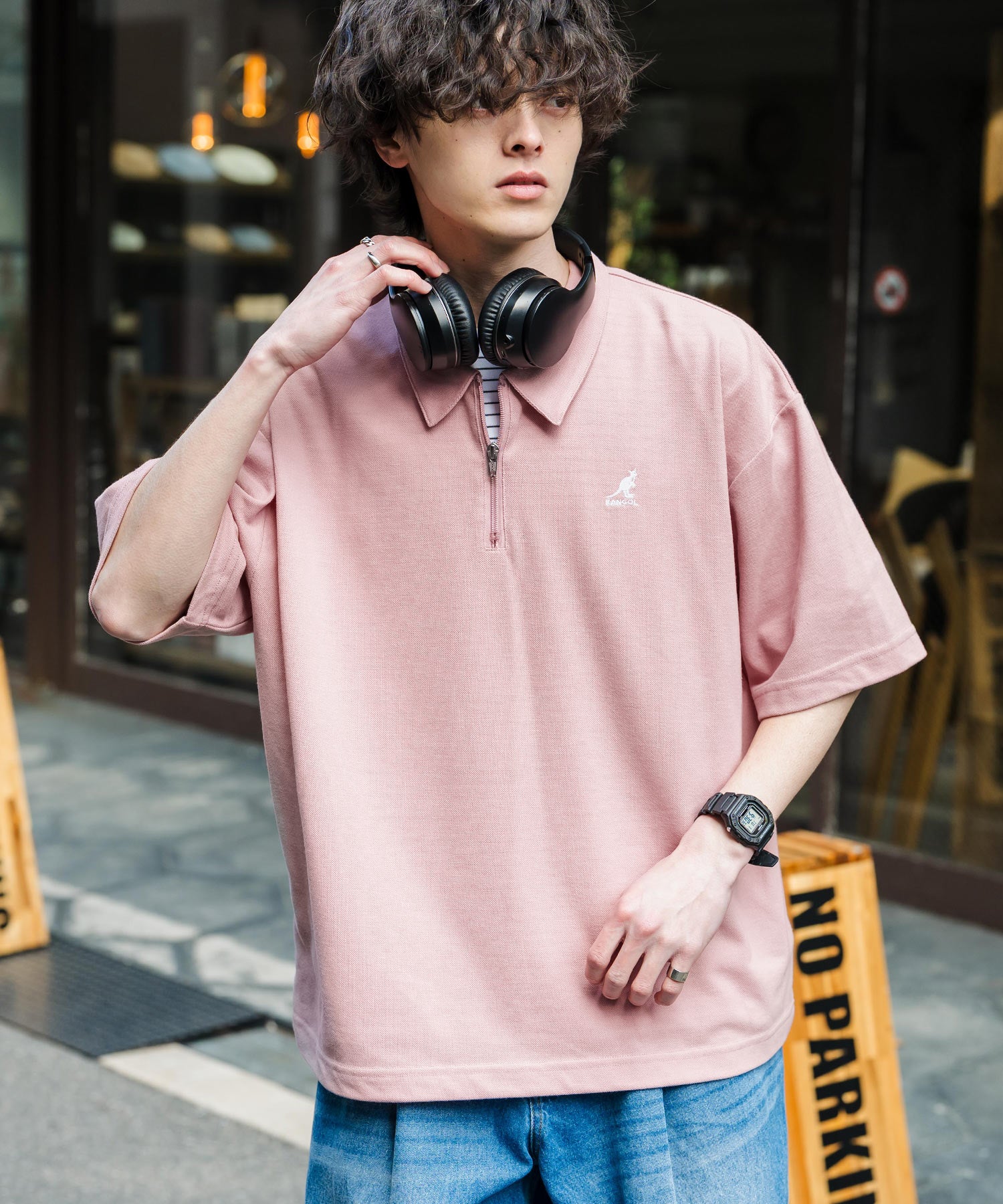 【人気モデル】FR2ゴルフ ハーフジップシャツ 襟付き 刺繍 バックロゴ 2XL 新色追加 KANGOL カンゴール 別注コラボ 接触冷感鹿の子ハーフジップ