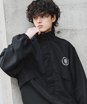 2WAYリバーシブル 両A面オーバーサイズワンポイントロゴ刺繍スタンドネックショートブルゾン 15477