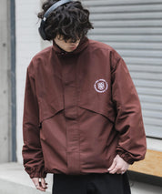 2WAYリバーシブル 両A面オーバーサイズワンポイントロゴ刺繍スタンドネックショートブルゾン 15477