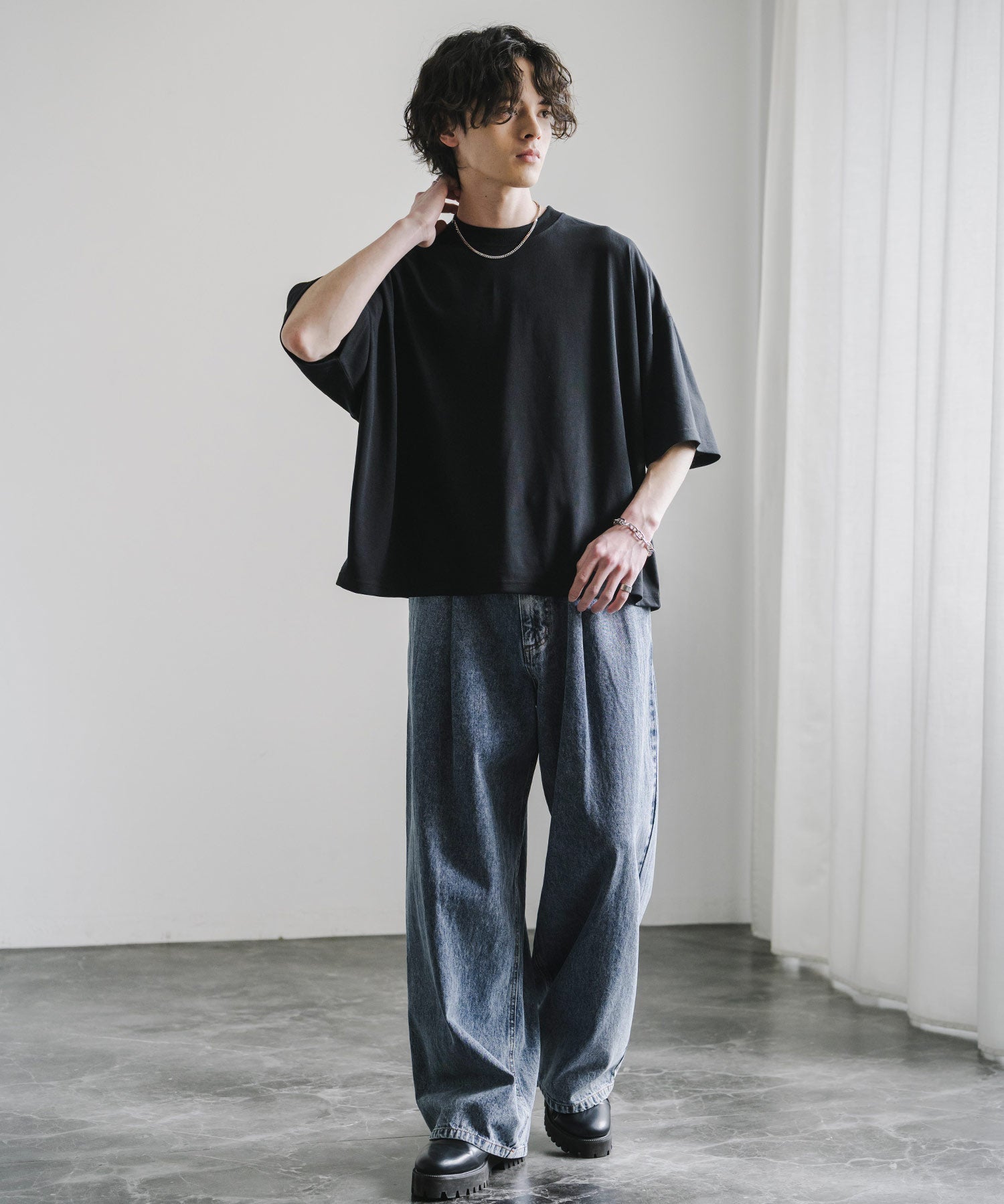 ヴィンテージライクワイドバルーンデニムパンツ 15478