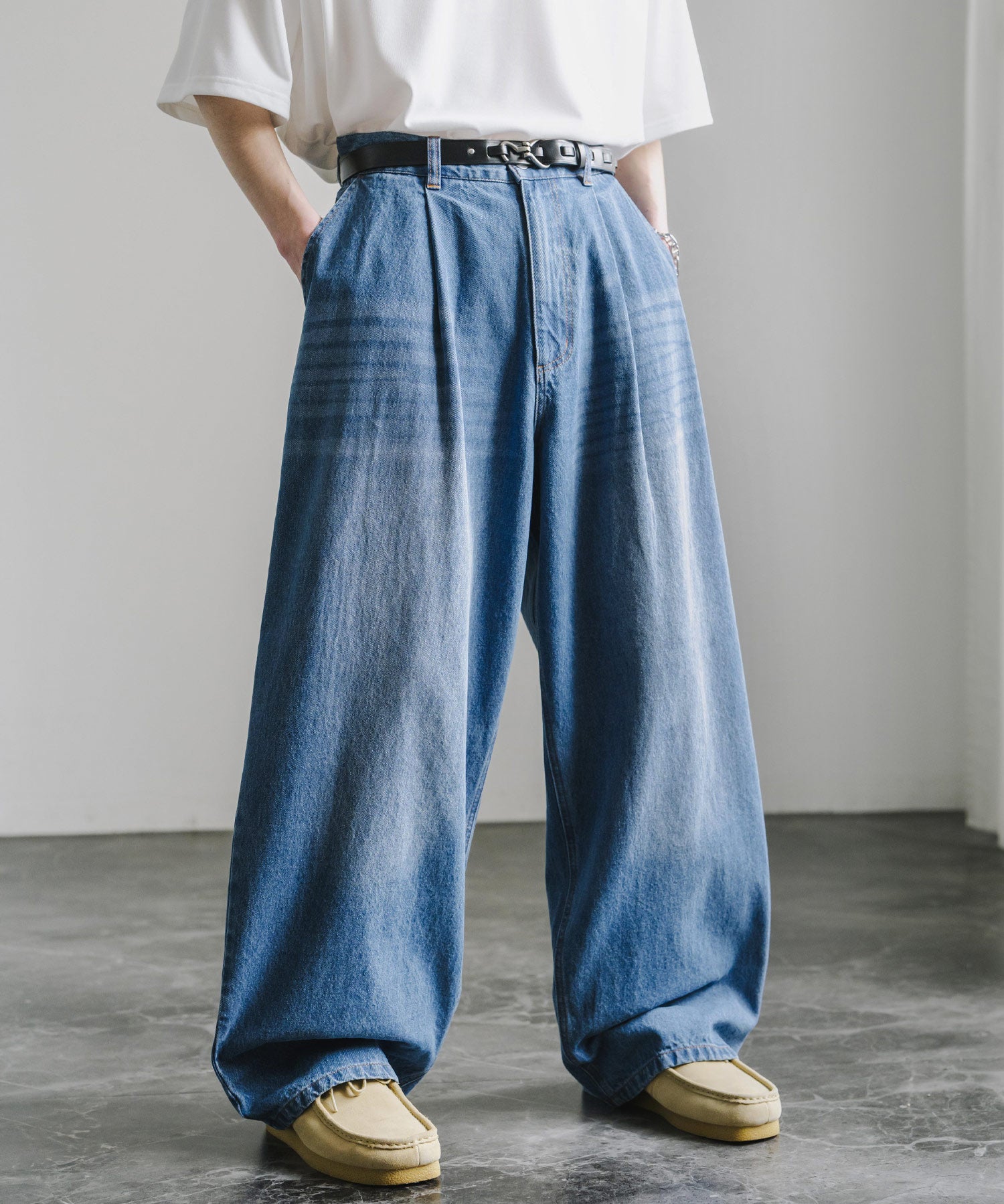 ヴィンテージライクワイドバルーンデニムパンツ 15478