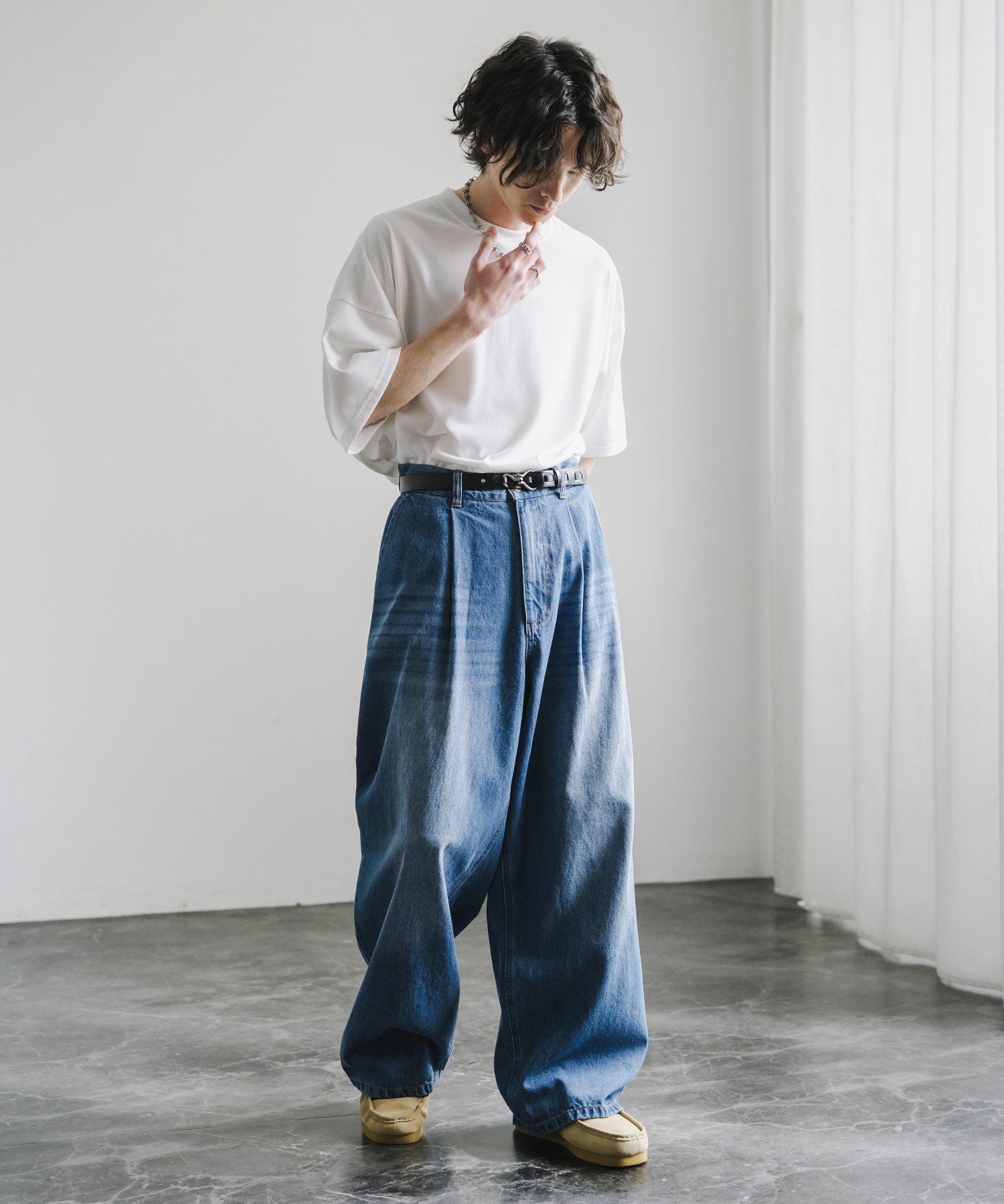 ヴィンテージライクワイドバルーンデニムパンツ 15478