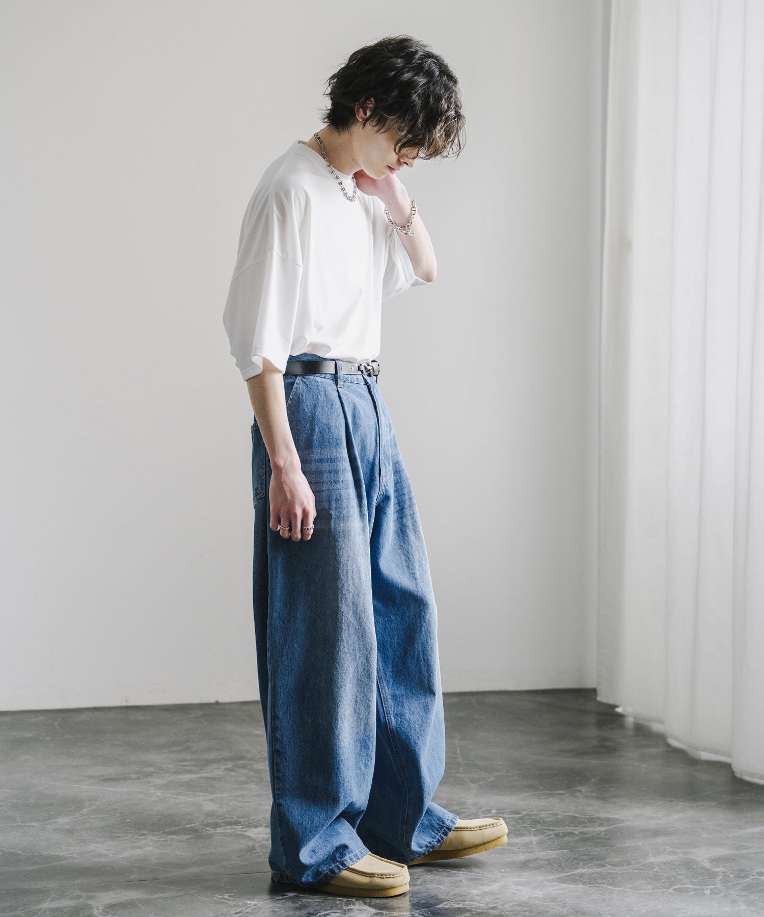 ヴィンテージライクワイドバルーンデニムパンツ 15478