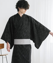しじら織りワンタッチ帯付きメンズ浴衣2点セット 15479