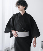 しじら織りワンタッチ帯付きメンズ浴衣2点セット 15479