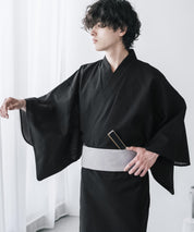 しじら織りワンタッチ帯付きメンズ浴衣2点セット 15479