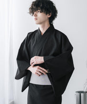 しじら織りワンタッチ帯付きメンズ浴衣2点セット 15479