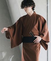 しじら織りワンタッチ帯付きメンズ浴衣2点セット 15479