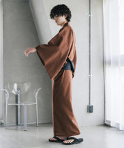 しじら織りワンタッチ帯付きメンズ浴衣2点セット 15479