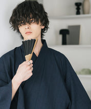 しじら織りワンタッチ帯付きメンズ浴衣2点セット 15479