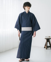 しじら織りワンタッチ帯付きメンズ浴衣2点セット 15479