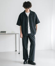 新色追加 セットアップ 接触冷感 多機能素材 リネンライク半袖開襟シャツ＆セミワイドイージーパンツ 15480