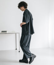 新色追加 セットアップ 接触冷感 多機能素材 リネンライク半袖開襟シャツ＆セミワイドイージーパンツ 15480