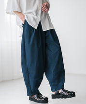 新色追加 接触冷感多機能素材リネンライク ワイドバルーンイージーパンツ 15481