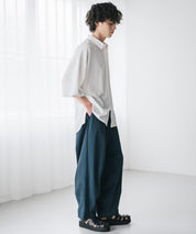 新色追加 接触冷感多機能素材リネンライク ワイドバルーンイージーパンツ 15481