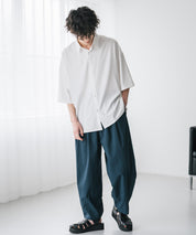 新色追加 接触冷感多機能素材リネンライク ワイドバルーンイージーパンツ 15481