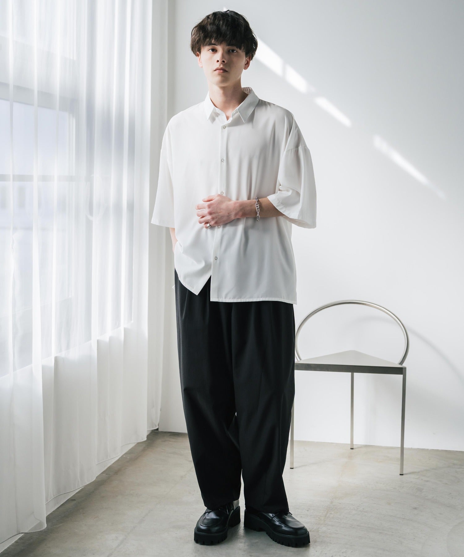 新色追加 接触冷感多機能素材リネンライク ワイドバルーンイージーパンツ 15481