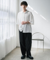 新色追加 接触冷感多機能素材リネンライク ワイドバルーンイージーパンツ 15481