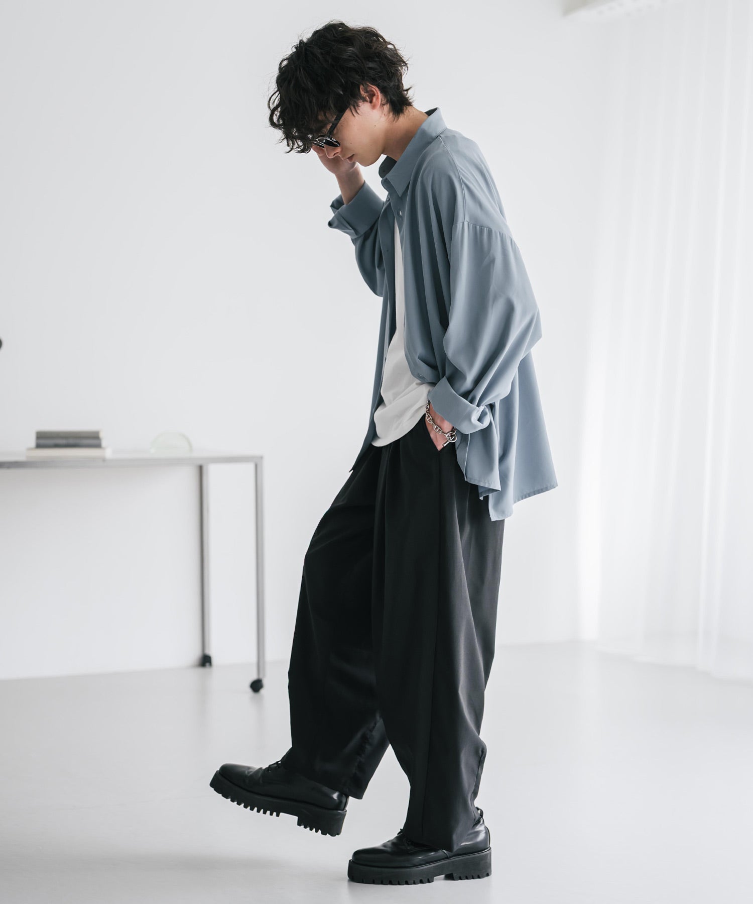 新色追加 接触冷感多機能素材リネンライク ワイドバルーンイージーパンツ 15481