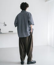 新色追加 接触冷感多機能素材リネンライク ワイドバルーンイージーパンツ 15481