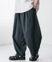 新色追加 接触冷感多機能素材リネンライク ワイドバルーンイージーパンツ 15481
