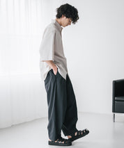 新色追加 接触冷感多機能素材リネンライク ワイドバルーンイージーパンツ 15481