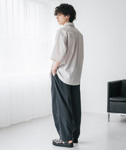 新色追加 接触冷感多機能素材リネンライク ワイドバルーンイージーパンツ 15481