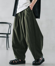 新色追加 接触冷感多機能素材リネンライク ワイドバルーンイージーパンツ 15481