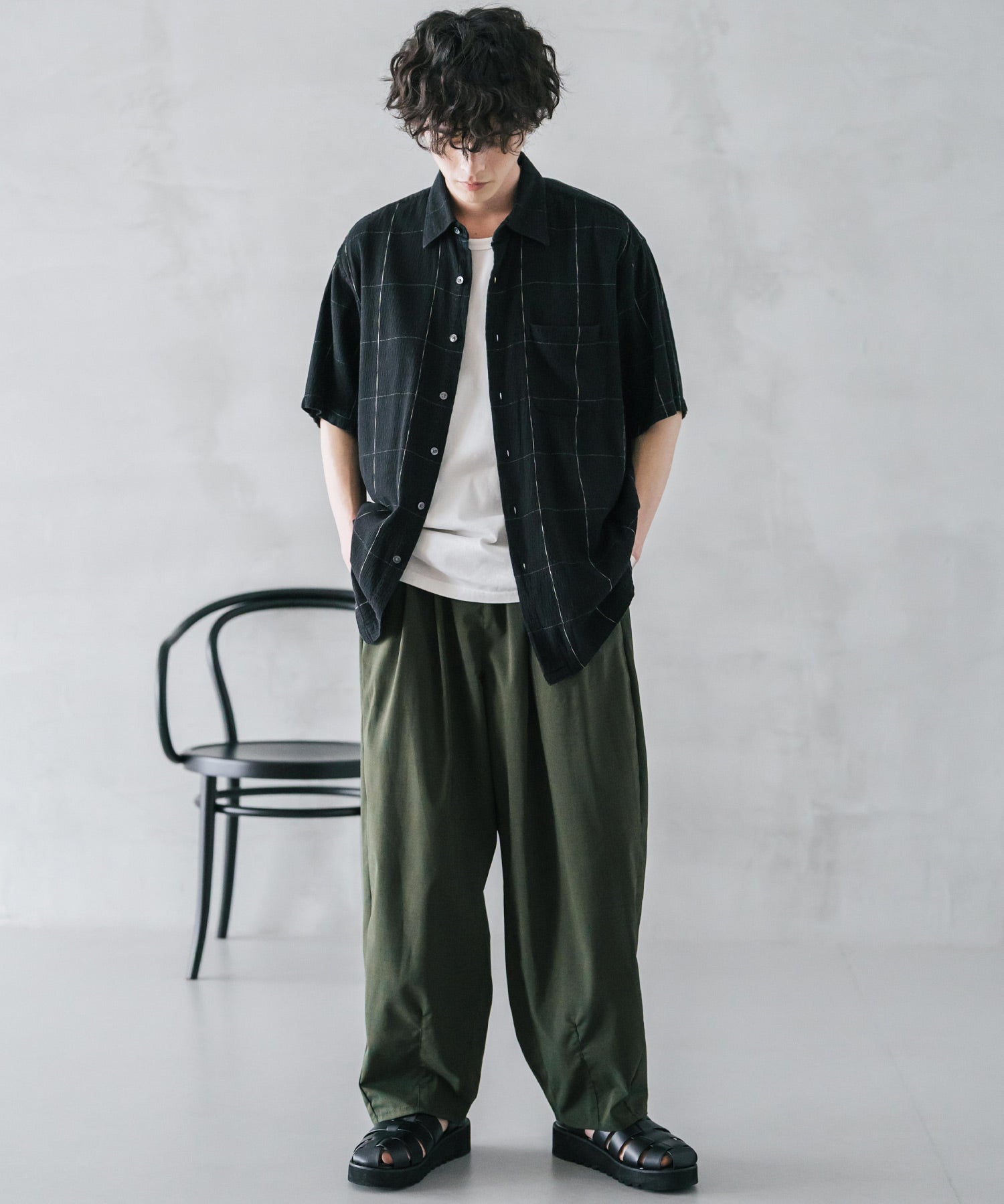 新色追加 接触冷感多機能素材リネンライク ワイドバルーンイージーパンツ 15481