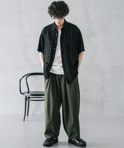 新色追加 接触冷感多機能素材リネンライク ワイドバルーンイージーパンツ 15481