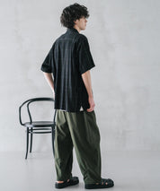 新色追加 接触冷感多機能素材リネンライク ワイドバルーンイージーパンツ 15481