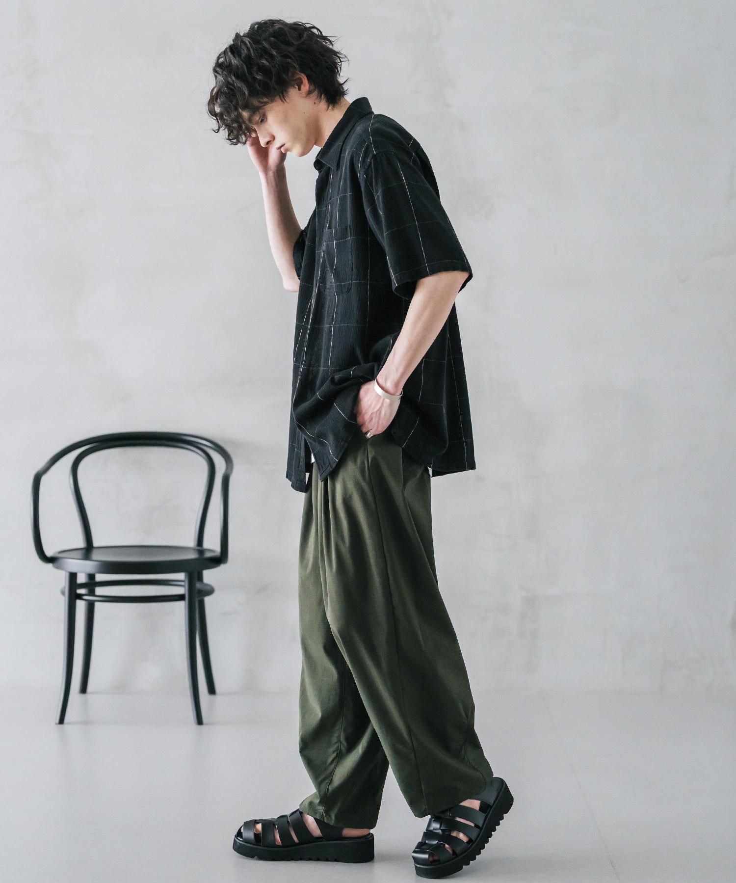 新色追加 接触冷感多機能素材リネンライク ワイドバルーンイージーパンツ 15481