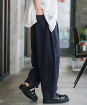新色追加 接触冷感多機能素材リネンライク ワイドバルーンイージーパンツ 15481